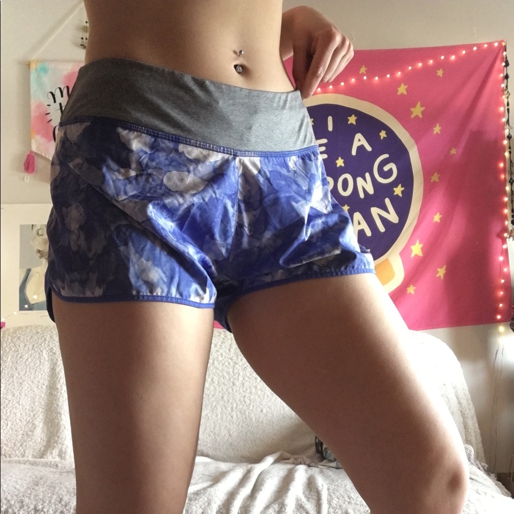 Blue Tie-Dyed Running Shorts